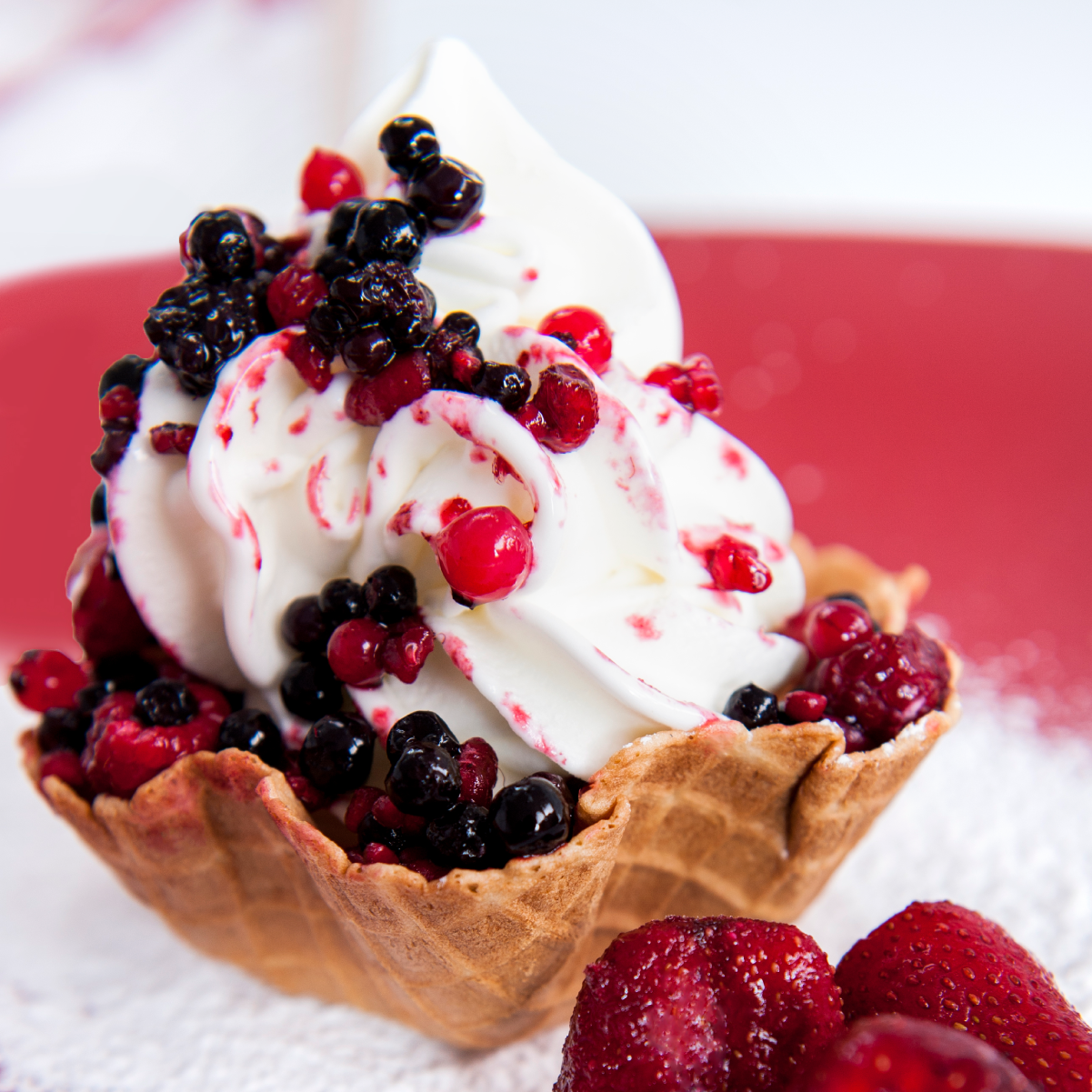 Cialda Artigianale con Frozen Yogurt e Frutti di Bosco de La Yogurteria